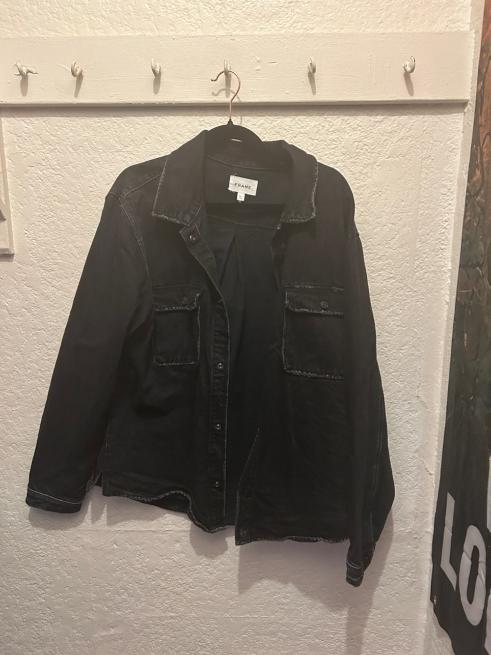 Frame Denim Washed Black Jean Overshirt